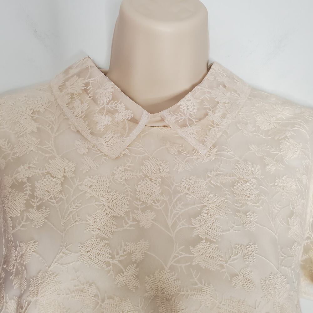 Gal Meets Glam Amelia Embroidered Fit & Flare Dress Cream Ivory Wedding Size 8 - Picture 5 of 9